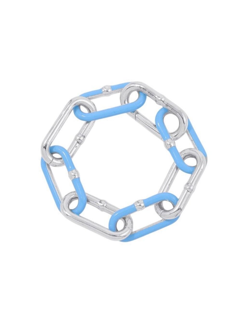 Bottega Veneta Bracelet Chain 925 Sterling Silver Light Blue Enamel